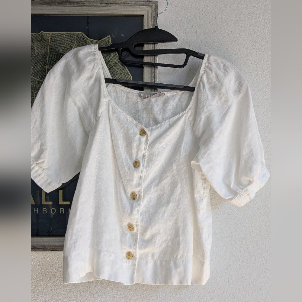 Everlane Cream Button-Up Blouse